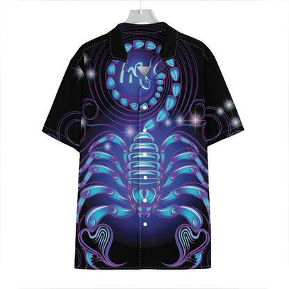Dark Scorpio Zodiac Sign Print Hawaiian Shirt