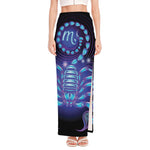 Dark Scorpio Zodiac Sign Print High Slit Maxi Skirt
