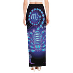 Dark Scorpio Zodiac Sign Print High Slit Maxi Skirt