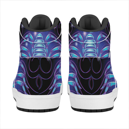 Dark Scorpio Zodiac Sign Print High Top Leather Sneakers