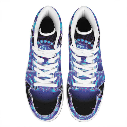 Dark Scorpio Zodiac Sign Print High Top Leather Sneakers