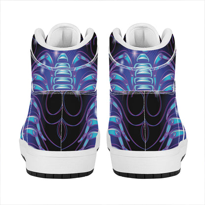 Dark Scorpio Zodiac Sign Print High Top Leather Sneakers