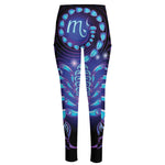 Dark Scorpio Zodiac Sign Print High-Waisted Pocket Leggings