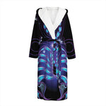 Dark Scorpio Zodiac Sign Print Hooded Bathrobe
