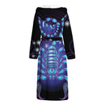 Dark Scorpio Zodiac Sign Print Hooded Bathrobe