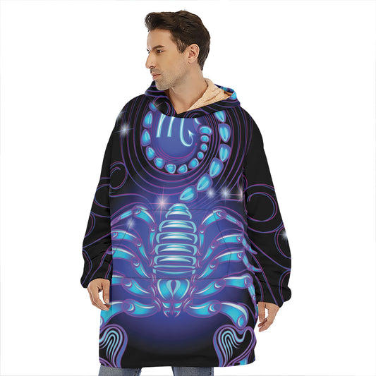 Dark Scorpio Zodiac Sign Print Hoodie Blanket