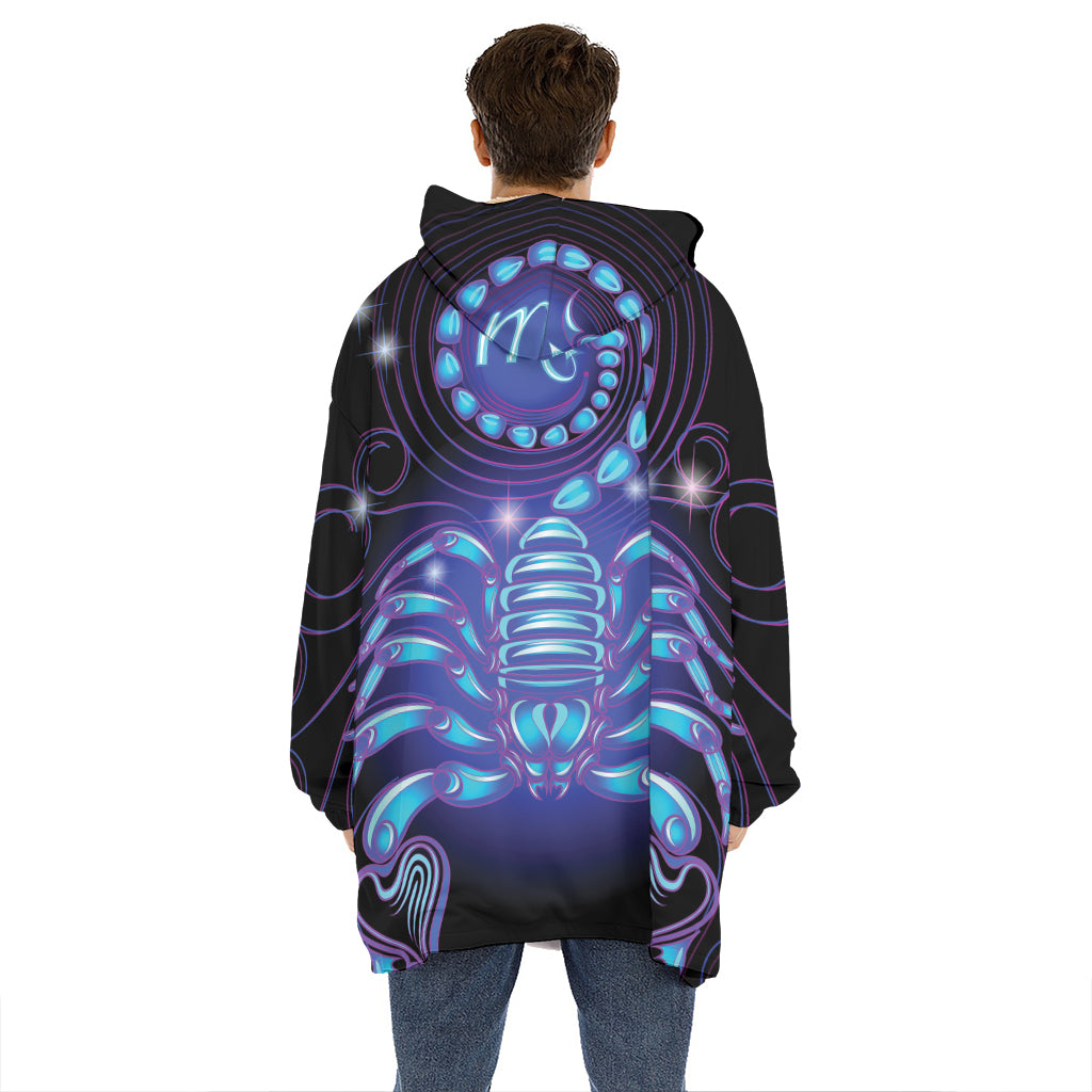 Dark Scorpio Zodiac Sign Print Hoodie Blanket