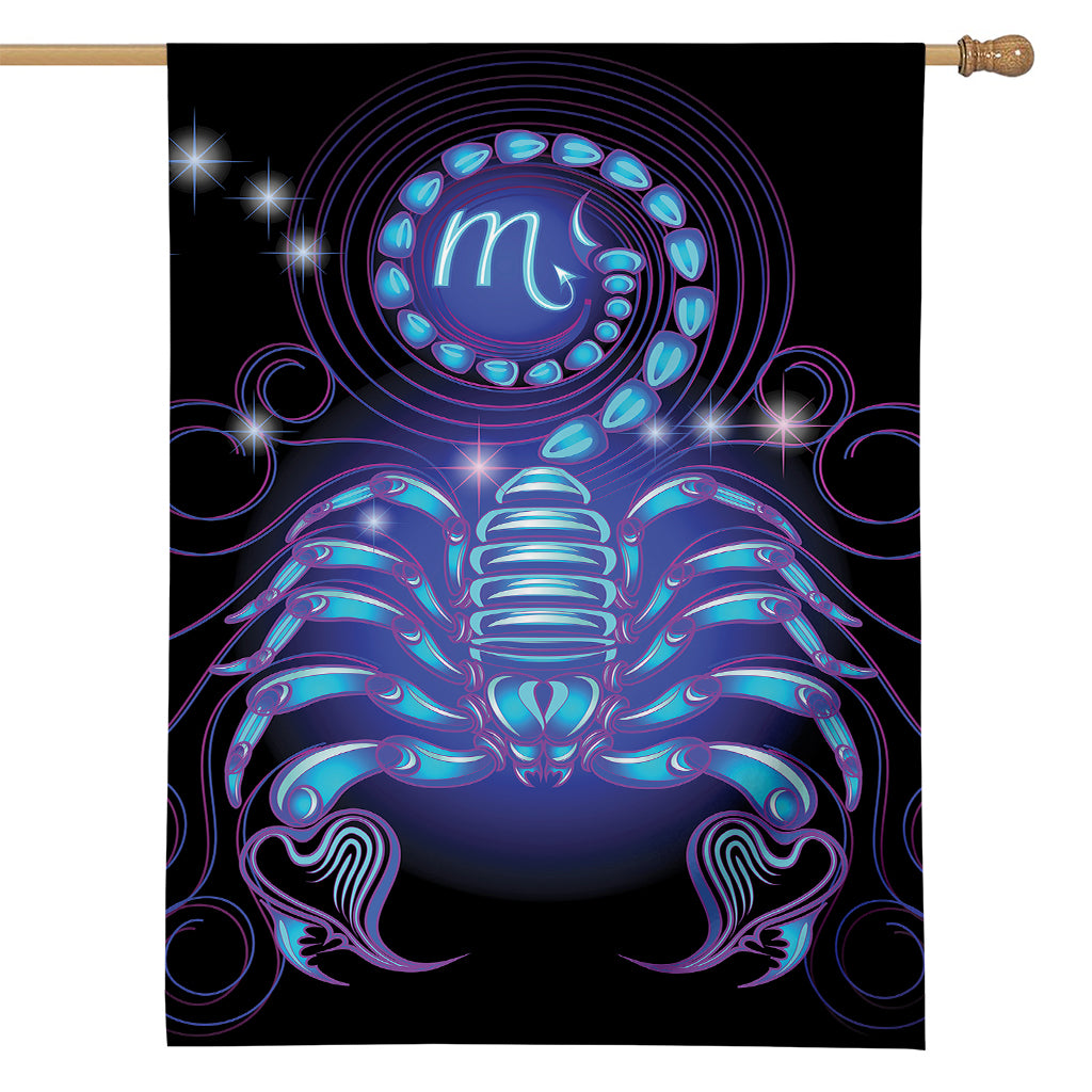 Dark Scorpio Zodiac Sign Print House Flag