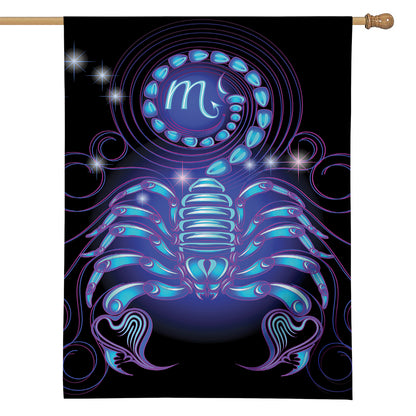 Dark Scorpio Zodiac Sign Print House Flag