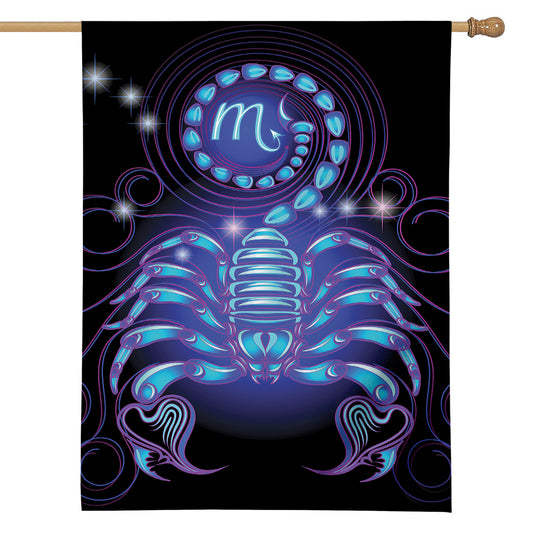 Dark Scorpio Zodiac Sign Print House Flag