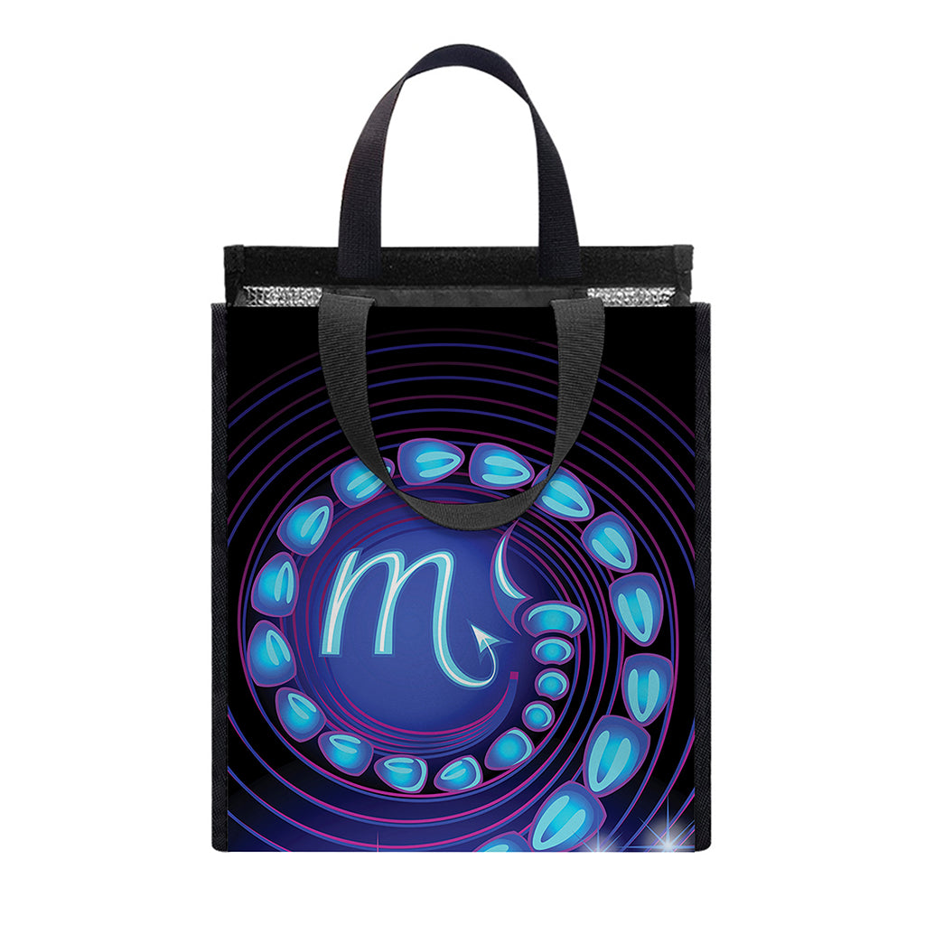 Dark Scorpio Zodiac Sign Print Insulated Lunch Tote