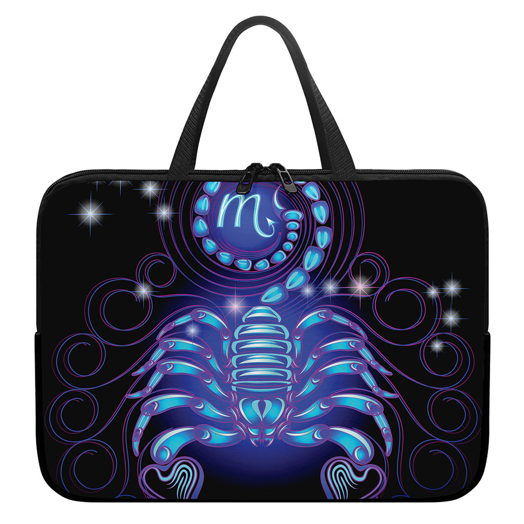 Dark Scorpio Zodiac Sign Print Laptop Sleeve With Handle