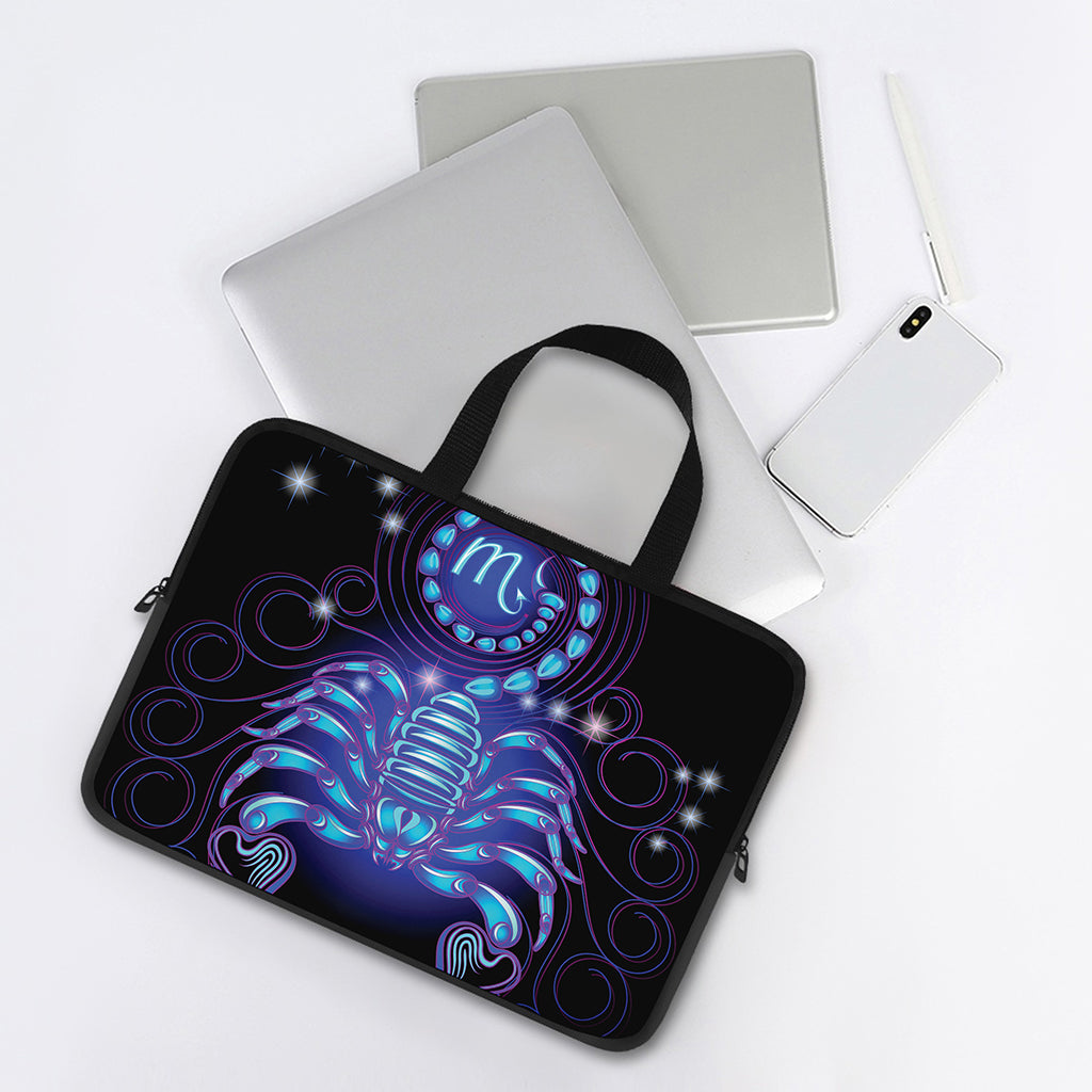 Dark Scorpio Zodiac Sign Print Laptop Sleeve With Handle