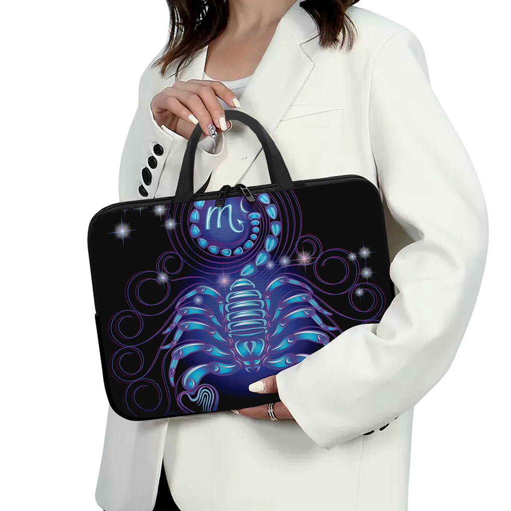 Dark Scorpio Zodiac Sign Print Laptop Sleeve With Handle