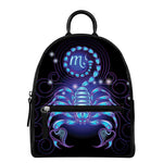 Dark Scorpio Zodiac Sign Print Leather Backpack