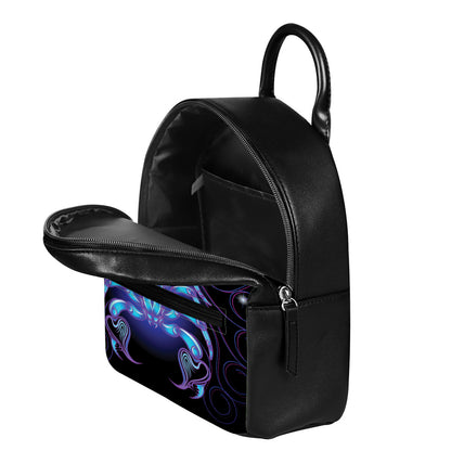 Dark Scorpio Zodiac Sign Print Leather Backpack