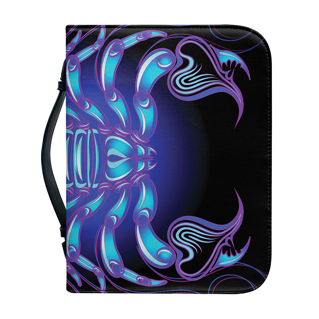 Dark Scorpio Zodiac Sign Print Leather Bible Cover