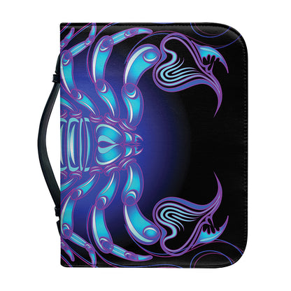Dark Scorpio Zodiac Sign Print Leather Bible Cover