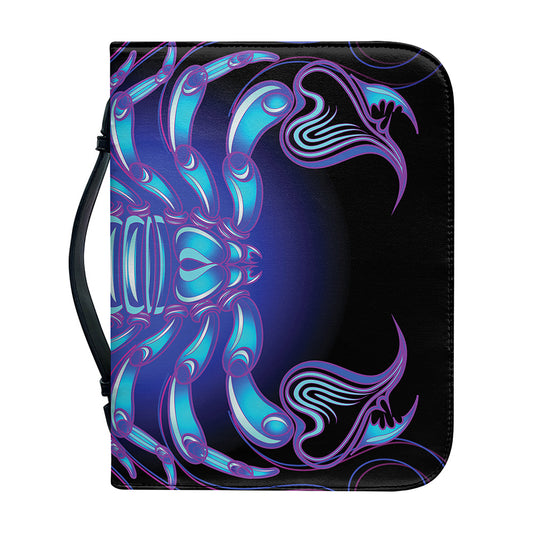 Dark Scorpio Zodiac Sign Print Leather Bible Cover