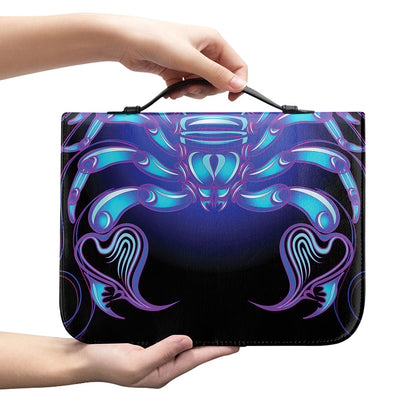 Dark Scorpio Zodiac Sign Print Leather Bible Cover
