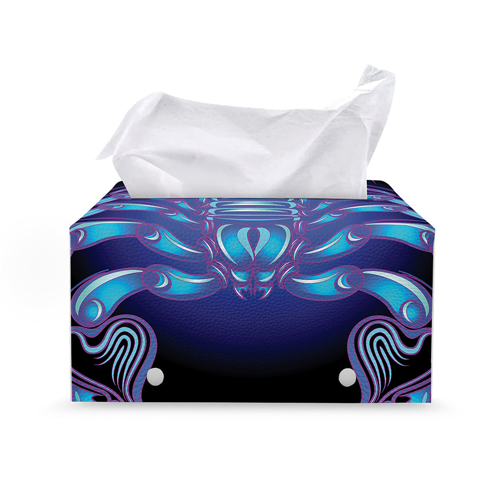 Dark Scorpio Zodiac Sign Print Leather Tissue Box Cover