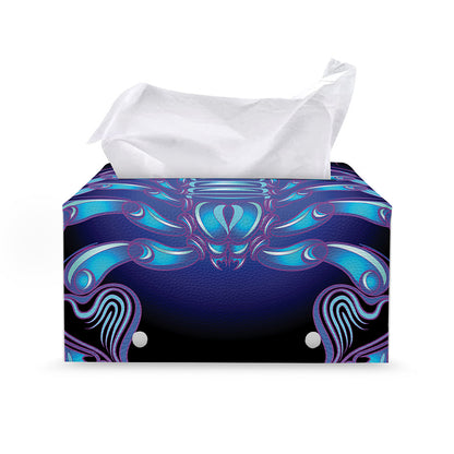 Dark Scorpio Zodiac Sign Print Leather Tissue Box Cover