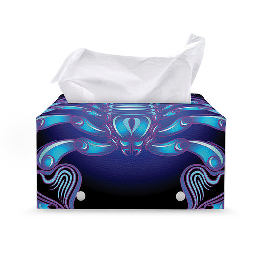 Dark Scorpio Zodiac Sign Print Leather Tissue Box Cover