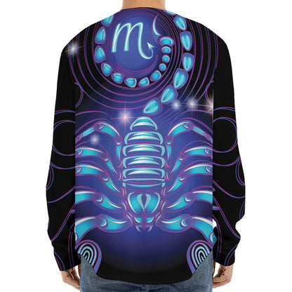Dark Scorpio Zodiac Sign Print Long Sleeve Baseball Jersey
