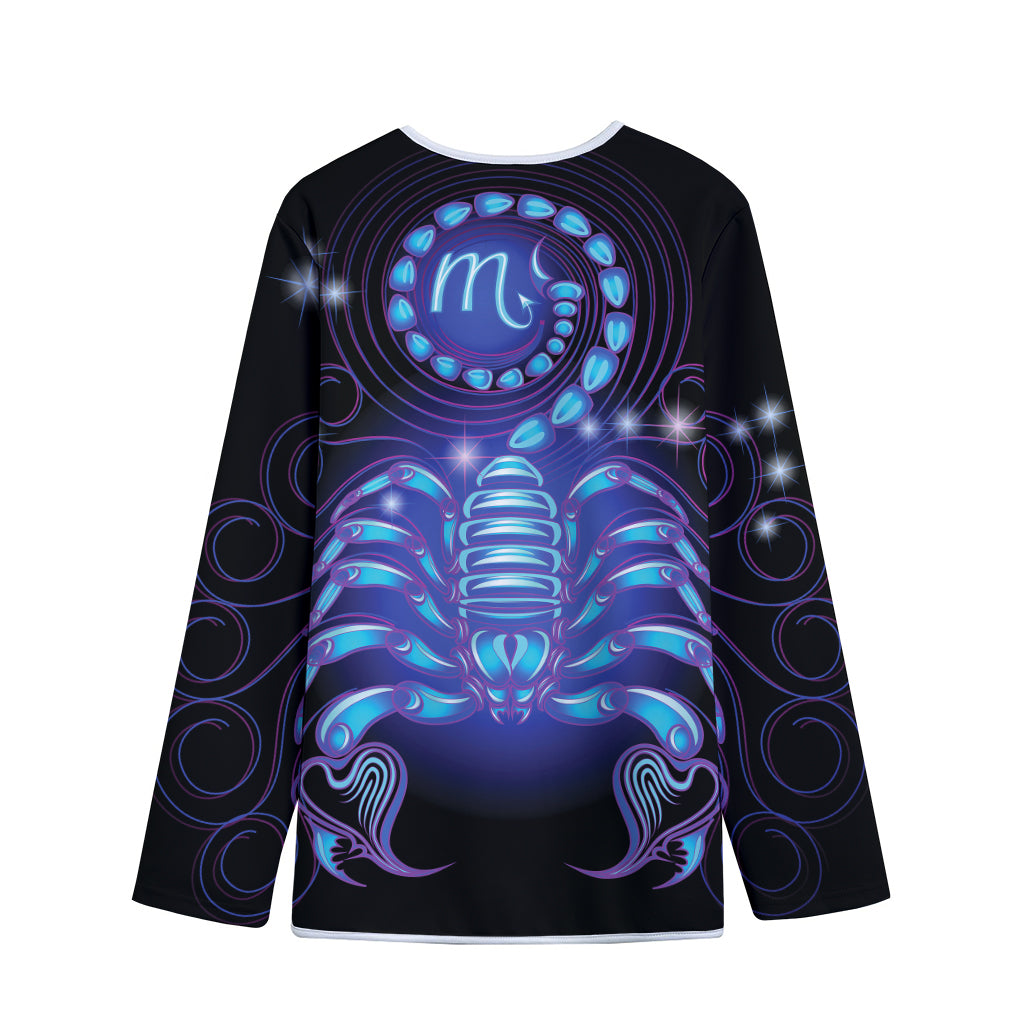 Dark Scorpio Zodiac Sign Print Long Sleeve Short Coat