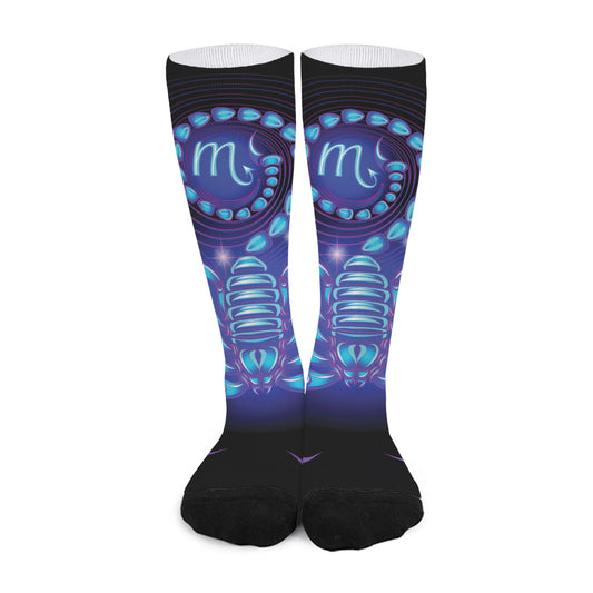 Dark Scorpio Zodiac Sign Print Long Socks