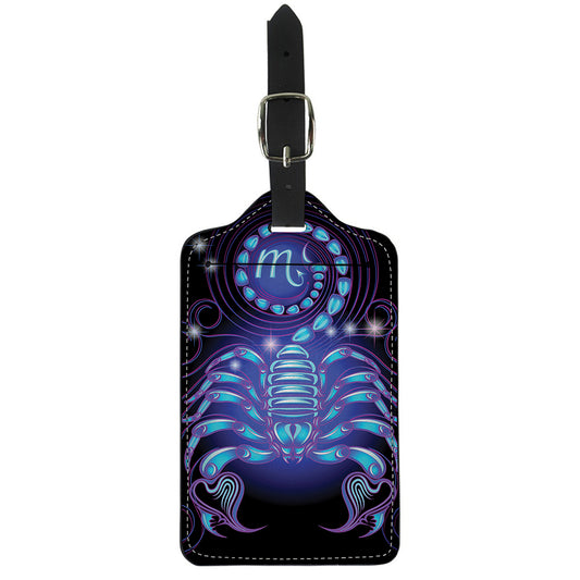 Dark Scorpio Zodiac Sign Print Luggage Tag