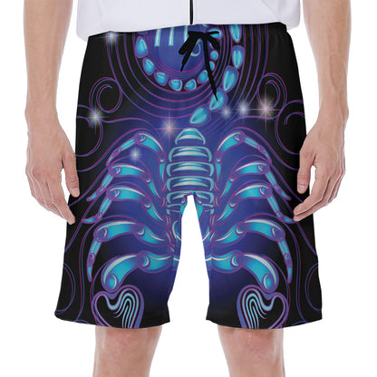 Dark Scorpio Zodiac Sign Print Men's Beach Shorts