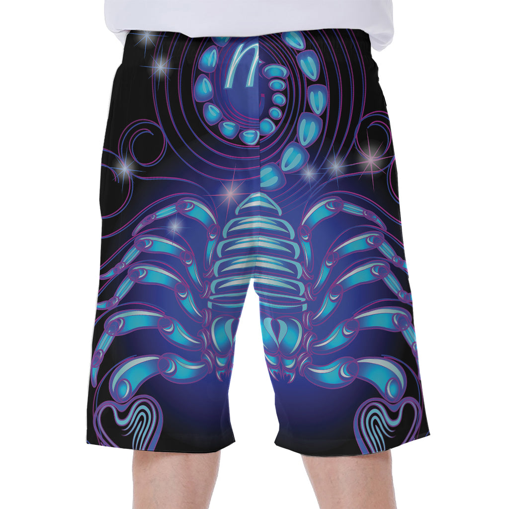 Dark Scorpio Zodiac Sign Print Men's Beach Shorts