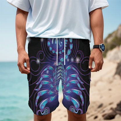Dark Scorpio Zodiac Sign Print Men's Cargo Shorts