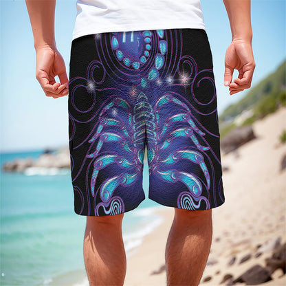 Dark Scorpio Zodiac Sign Print Men's Cargo Shorts
