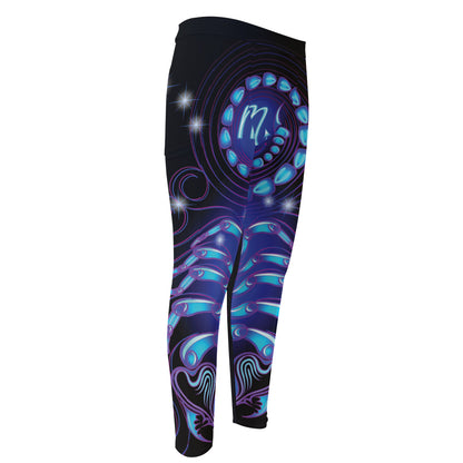Dark Scorpio Zodiac Sign Print Men's Compression Pants