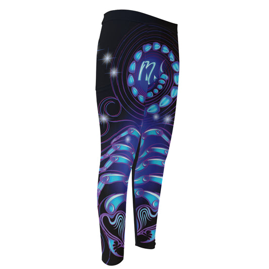 Dark Scorpio Zodiac Sign Print Men's Compression Pants