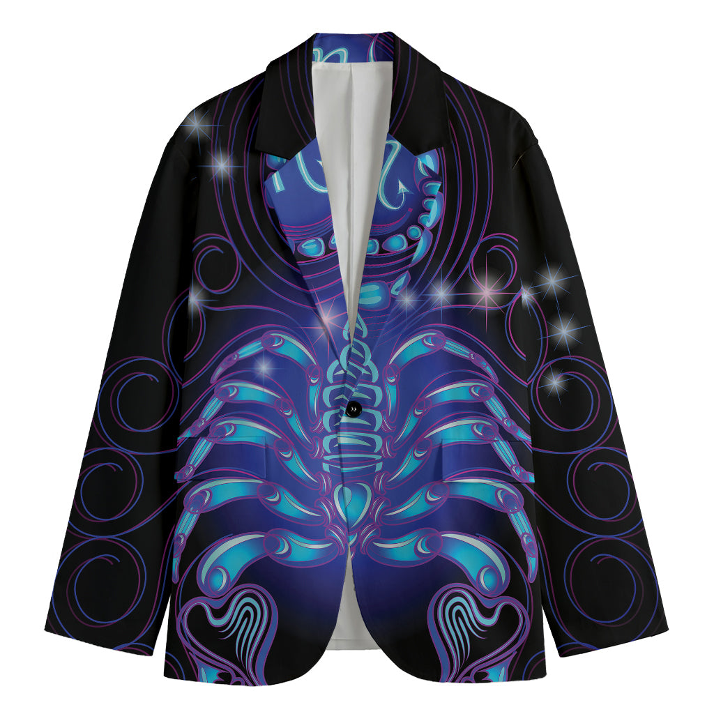 Dark Scorpio Zodiac Sign Print Men's Cotton Blazer