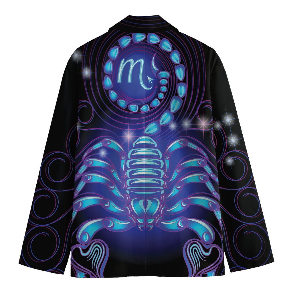 Dark Scorpio Zodiac Sign Print Men's Cotton Blazer