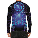 Dark Scorpio Zodiac Sign Print Men's Long Sleeve Rash Guard