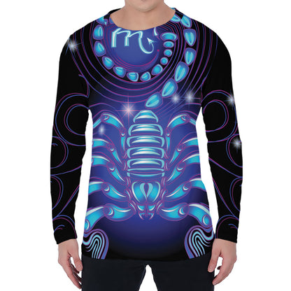 Dark Scorpio Zodiac Sign Print Men's Long Sleeve T-Shirt