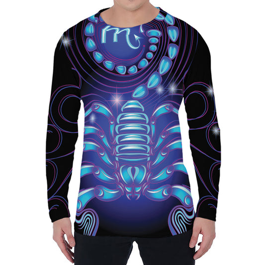 Dark Scorpio Zodiac Sign Print Men's Long Sleeve T-Shirt