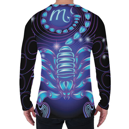 Dark Scorpio Zodiac Sign Print Men's Long Sleeve T-Shirt