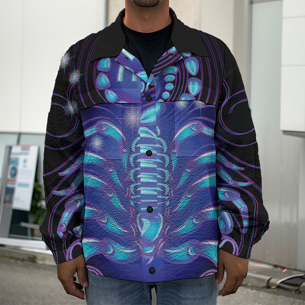 Dark Scorpio Zodiac Sign Print Men's Shirt Jacket