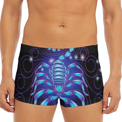 Dark Scorpio Zodiac Sign Print Men's Short Boxer Briefs