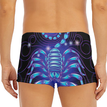 Dark Scorpio Zodiac Sign Print Men's Short Boxer Briefs