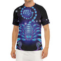 Dark Scorpio Zodiac Sign Print Men's Short Sleeve Rash Guard