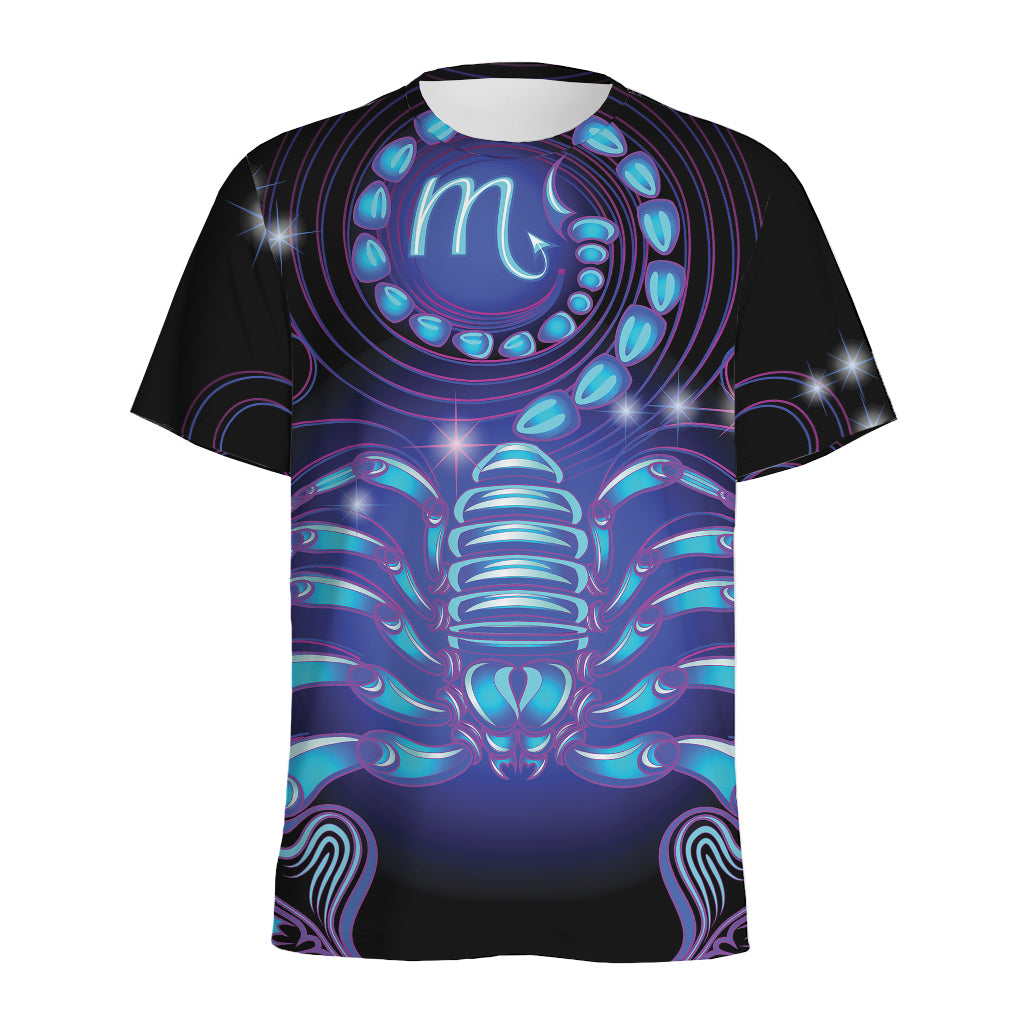 Dark Scorpio Zodiac Sign Print Men's Sports T-Shirt