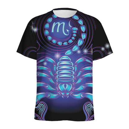 Dark Scorpio Zodiac Sign Print Men's Sports T-Shirt