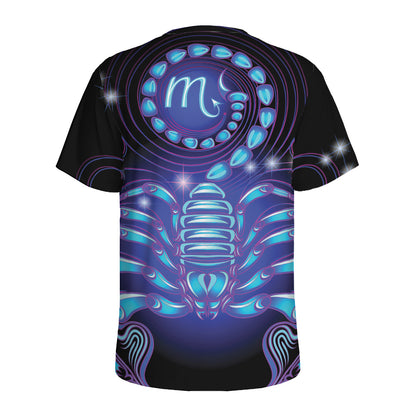 Dark Scorpio Zodiac Sign Print Men's Sports T-Shirt